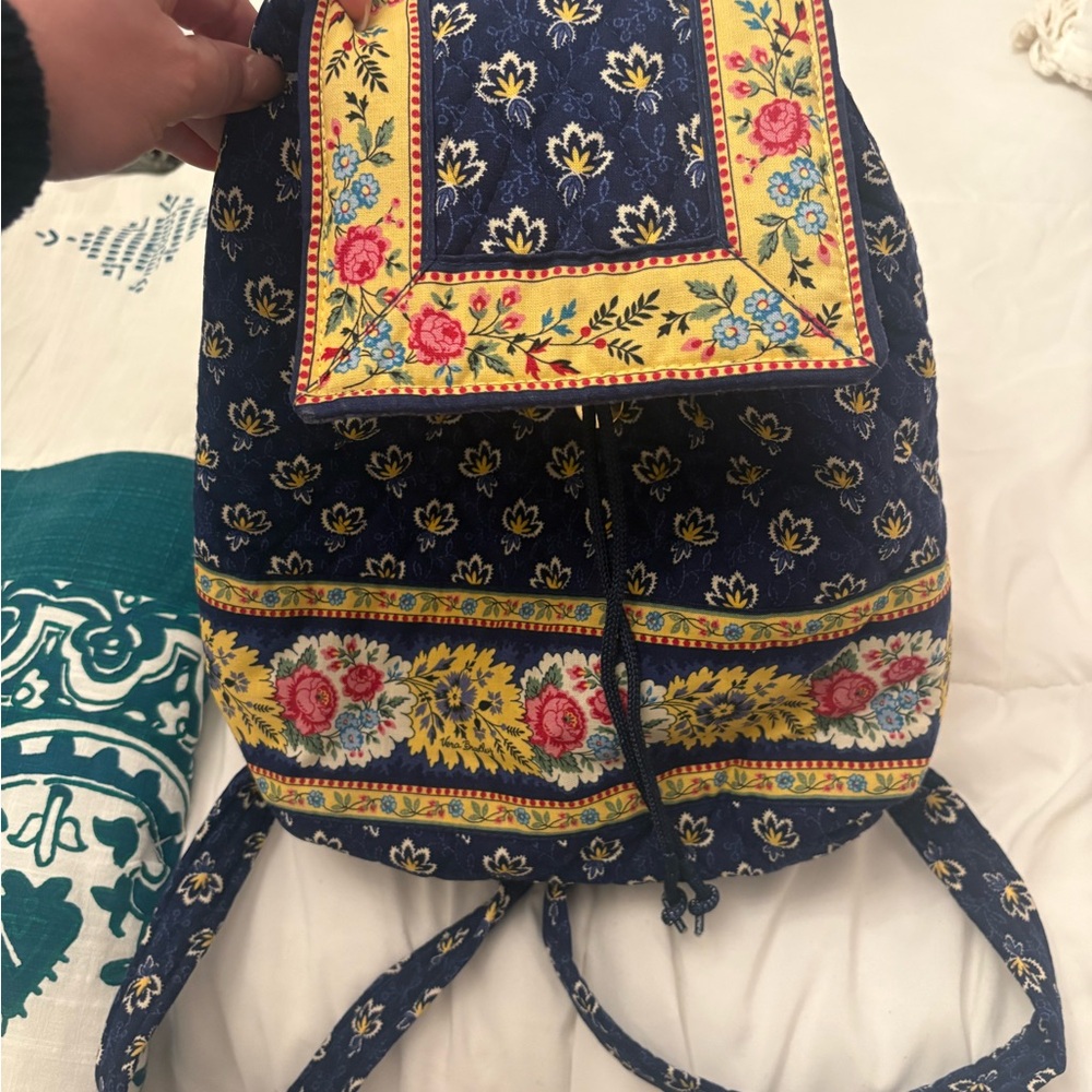 Vera Bradley Elegant Floral Navy Backpack